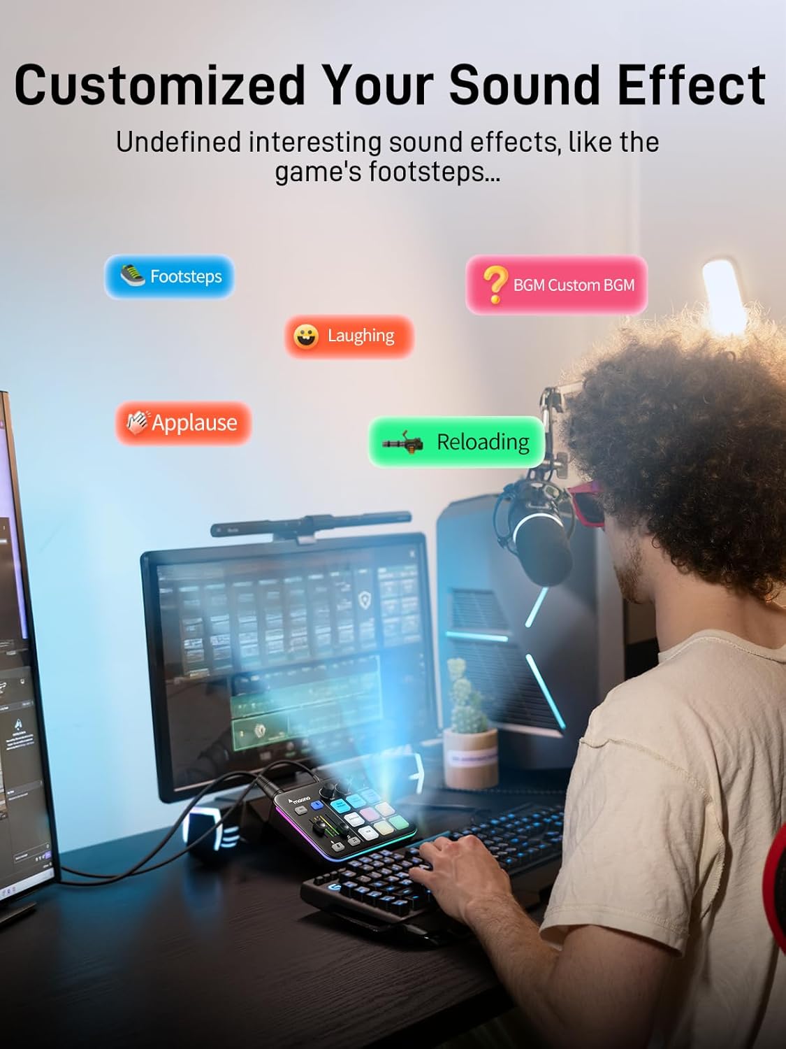 MAONO Gaming Streaming Equipment Bundle: Audio Interface Mixer and XLR Dynamic Mic RGB Noise Reduction Live Streaming Podcasting MaonoCaster PD200XS&G1 NEO - Image 6