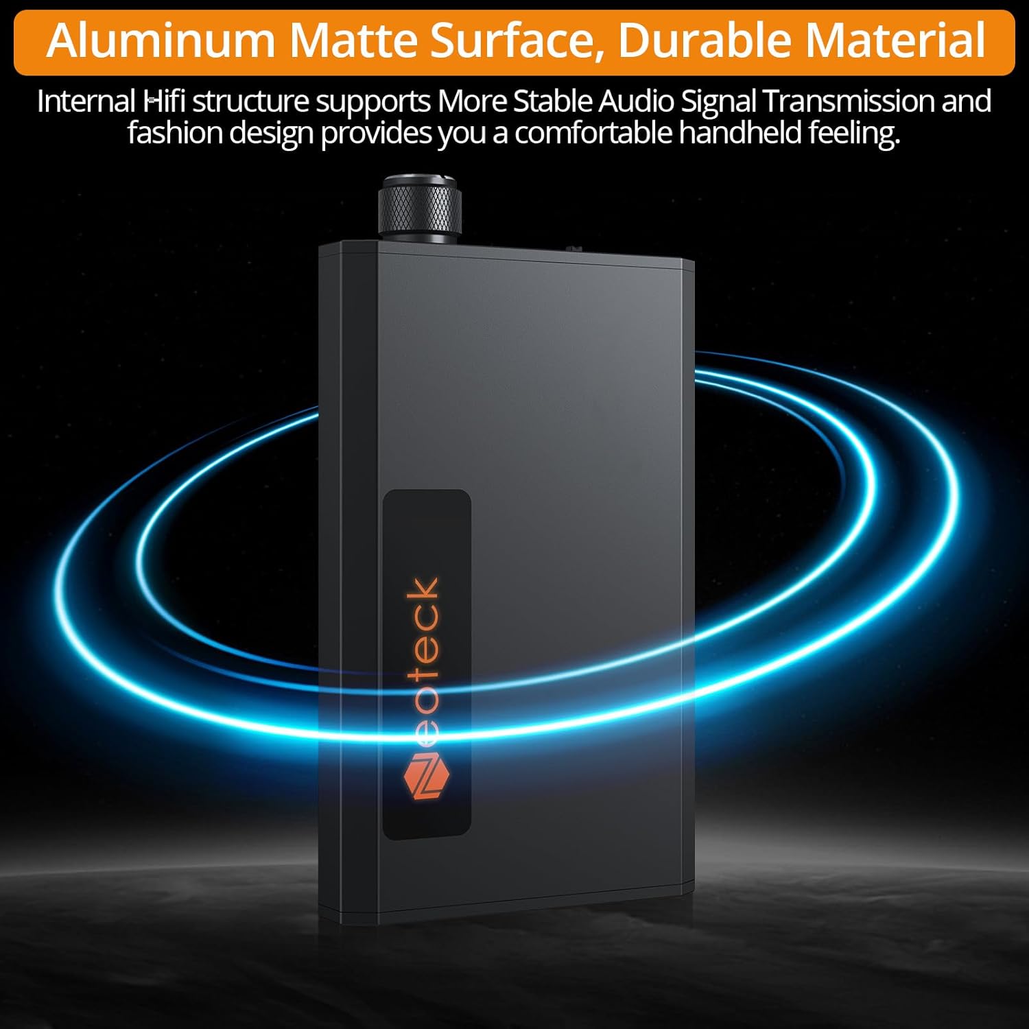 Neoteck Portable 3.5mm Headphone Amplifier with Bluetooth 5.0 Receiver, Two-Stage Gain Switch, 16-300 Ohm HiFi Earphone Amp, Aluminum Matte Surface - Image 6